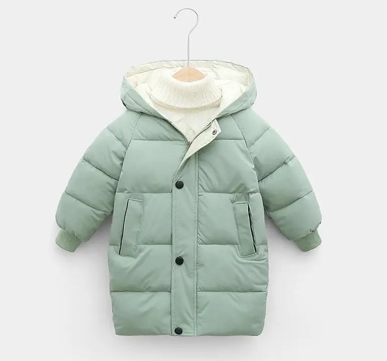Autumn Winter New Children Down Jacket Boys Girls Fashion Thick Warm Jacket Baby Hooded Warm Outwear Kids Cotton Coat 2-7 Year