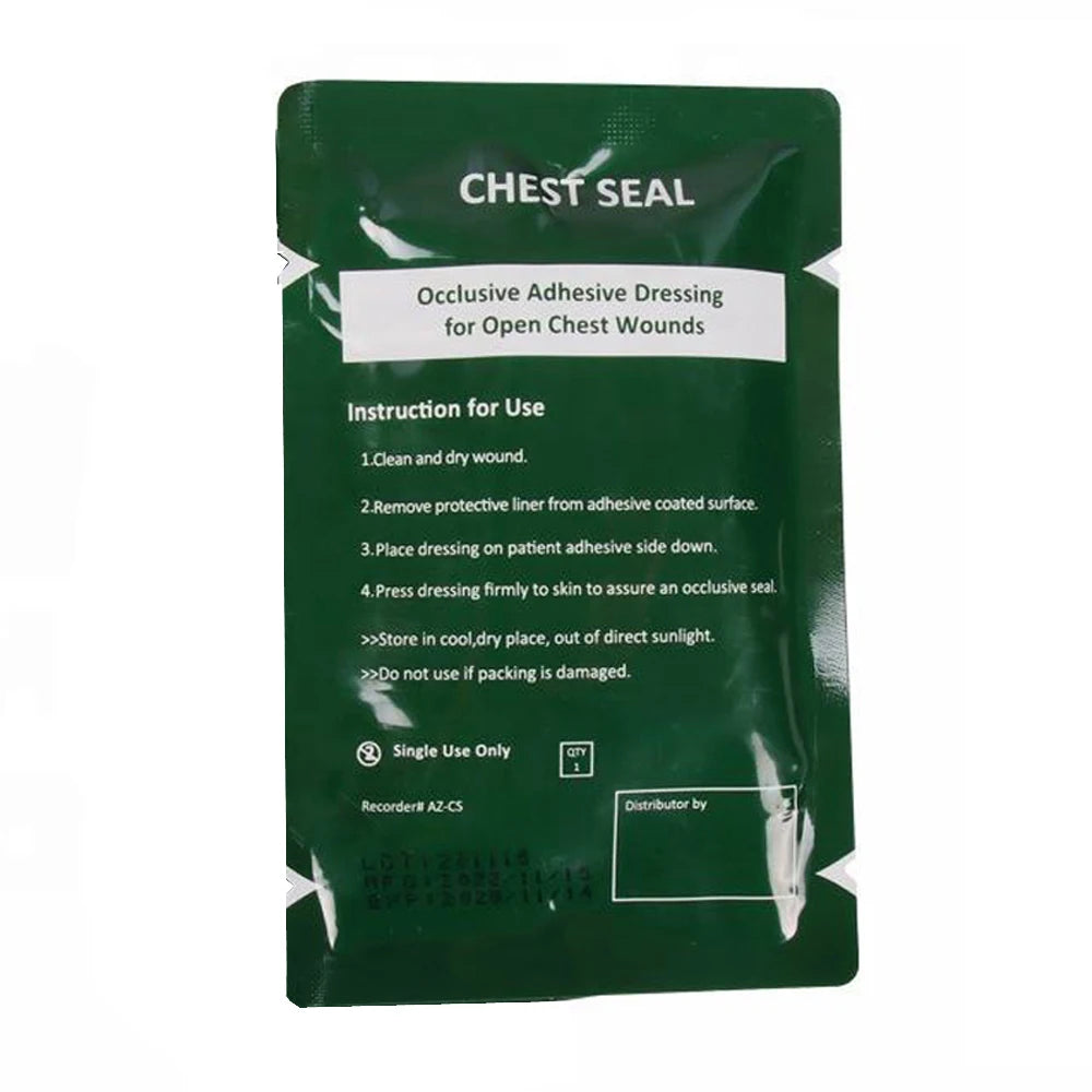Vented Chest Seal Trauma Kits Emergency Medical Occlusive Chest Seal Dressing First Aid Chest Trauma Care Rescue Bandage