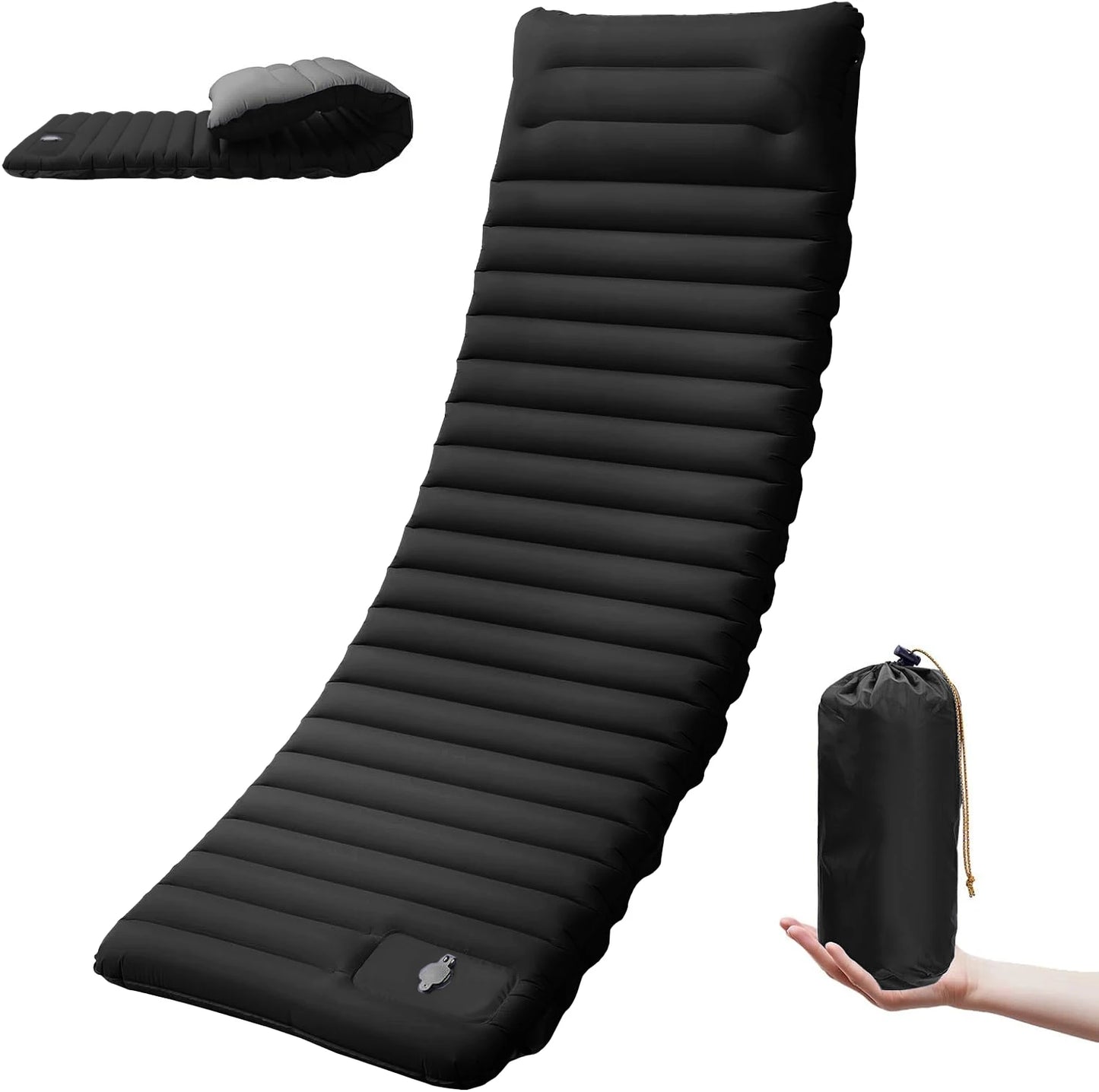 Extra Thick 4 Inch Camping Sleeping Pad Outdoor Camping Self-Inflating Mats Spliceable Hiking Fishing Sleeping Pad