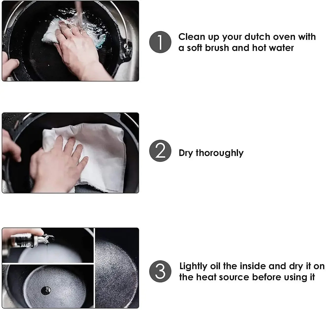 6 Quart Cast Iron Dutch Oven Camping Pot Outdoor Portable Multi-function Cookware Stew Barbecue Soup Picnic Pot