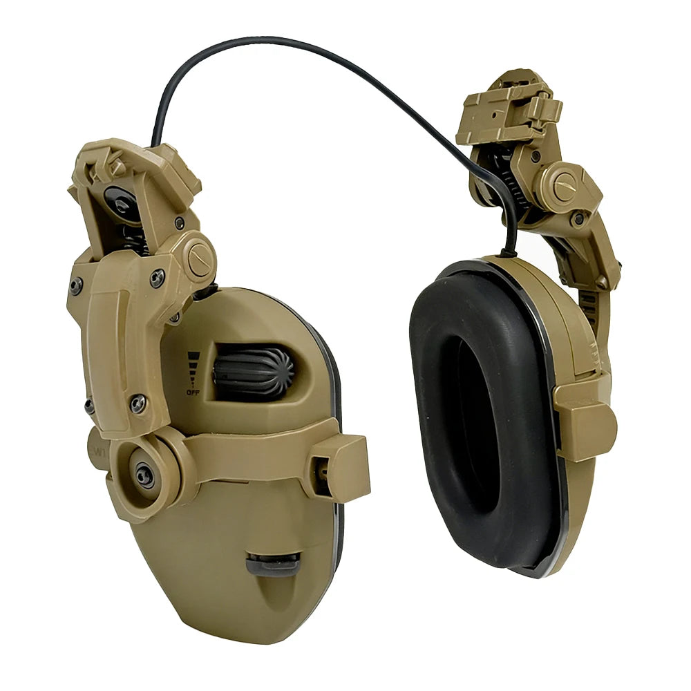 Tactical Headset for Helmet with ARC Rail Helmet Mount Adapters - Noise Canceling Headphones for Shooting & Hunting Earmuffs