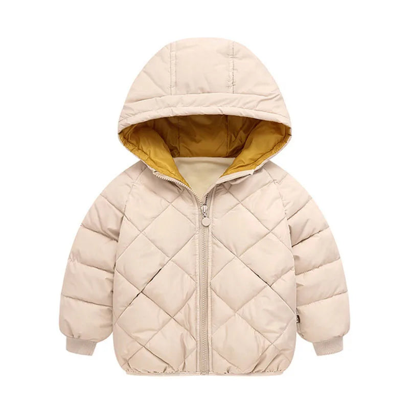Autumn Winter New Children Down  Jacket Boys Girls Fashion Thick Warm Jacket Baby Hooded Warm Outwear Kids Cotton Coat 2-7 Year