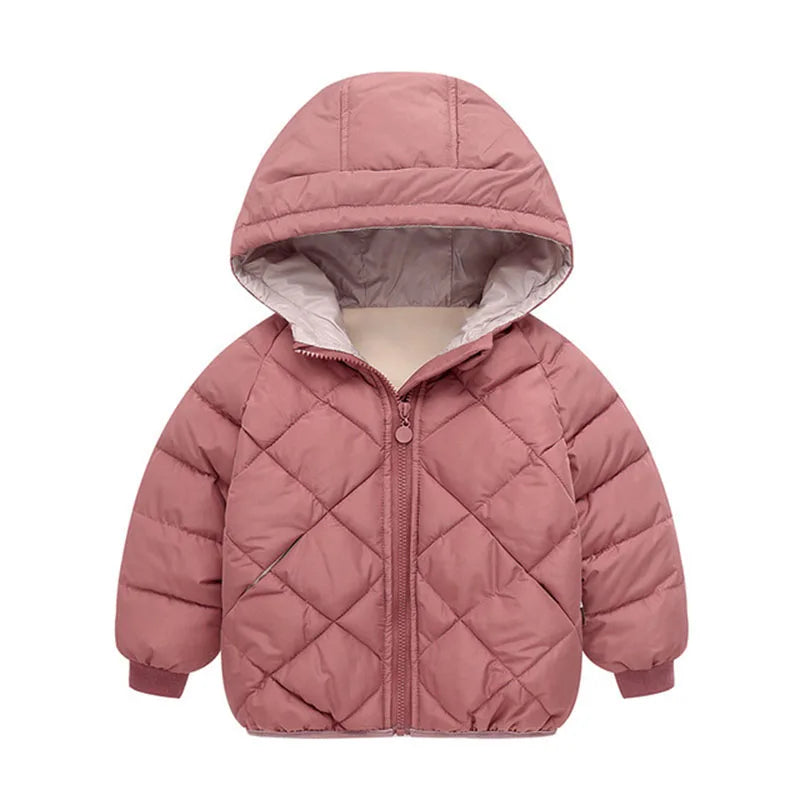 Autumn Winter New Children Down  Jacket Boys Girls Fashion Thick Warm Jacket Baby Hooded Warm Outwear Kids Cotton Coat 2-7 Year