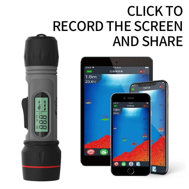 Erchang F12B Wireless Fish Finder Rechargable Echo Sounder 90M Depth Portable Waterproof Sonar For Winter Ice Fishing