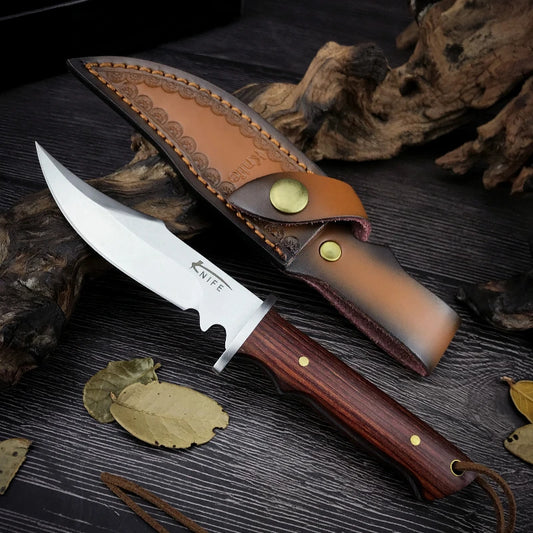 High-hardness Straight Knife Treated with Durable 7CR13MOV Steel Essential Tool Outdoor Camping Hiking Adventure Survival Knife