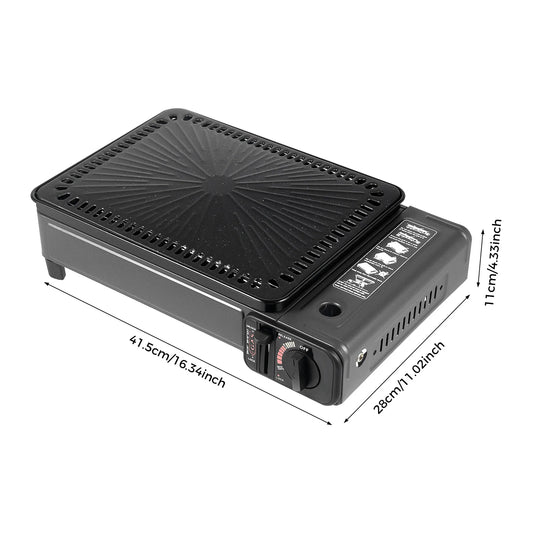 Portable Camping Grill Gas Stove, Butane Gas Burning Grill Cooker 0.25-0.3MPa for Ooutdoor Traveling Grilled meat, Vegetables