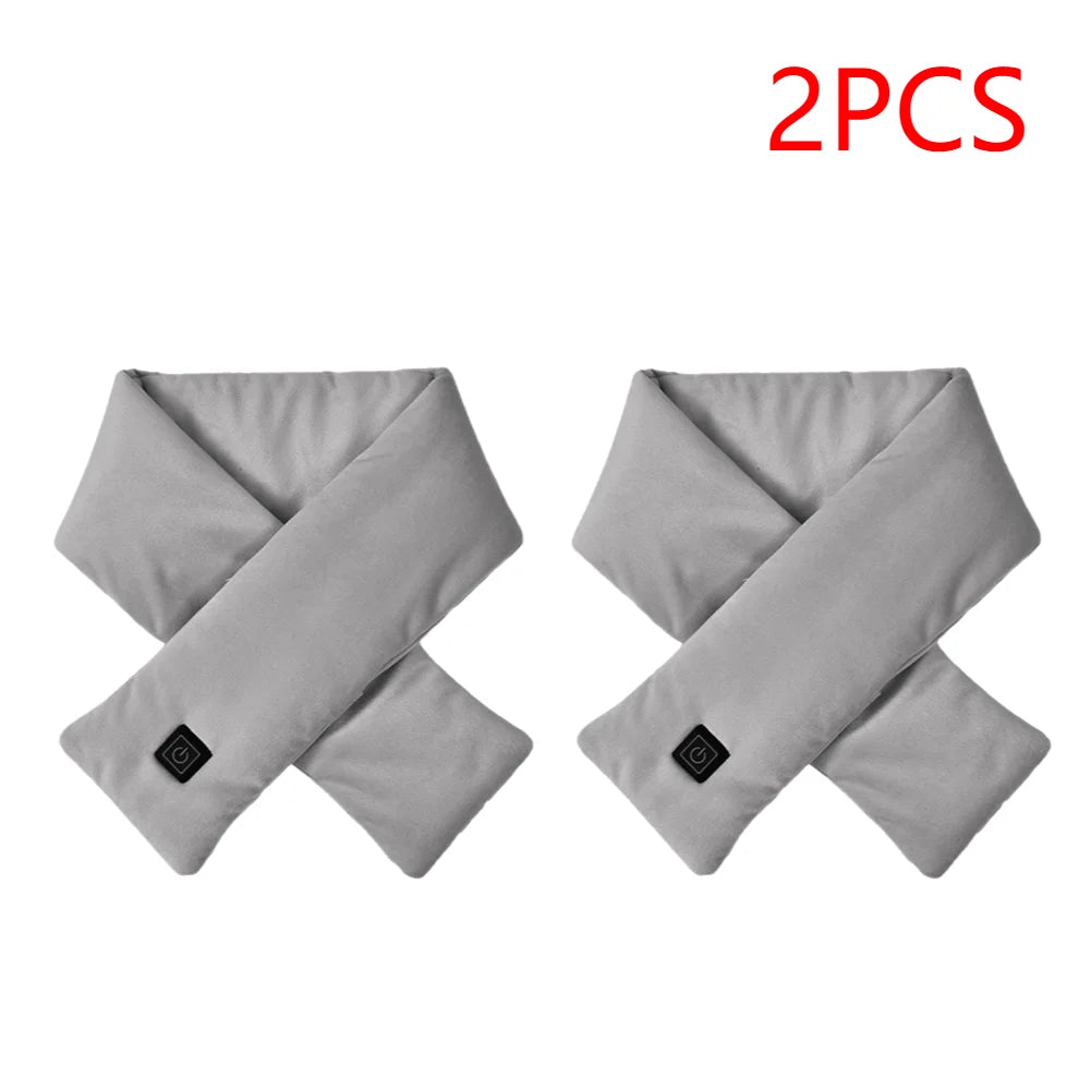 1/2pcs USB Women Men Heating Scarf Temperature Scarf 3 Gears Wrap Fleece Washable Electric Neck Warmer Not Inclound Battery for