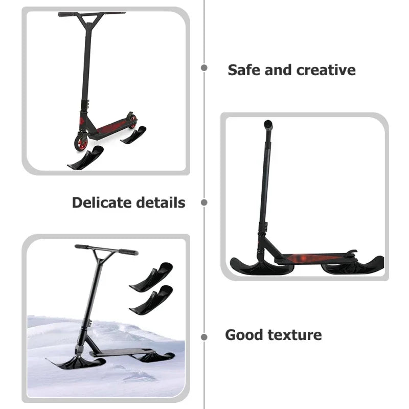2PCS Scooter sled Warm sled board Balance bike snow ski sled