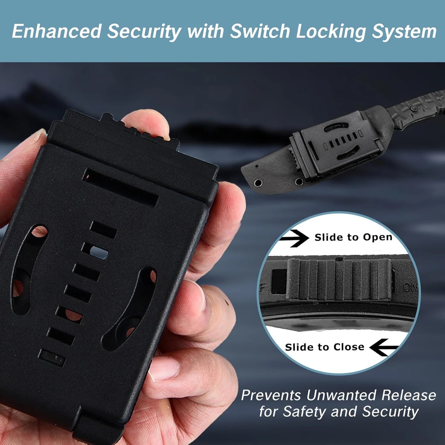 Tactical Knife Clip Holster - Universal Belt Sheath Compatible with EDC, Outdoor Camping & Utility Tools