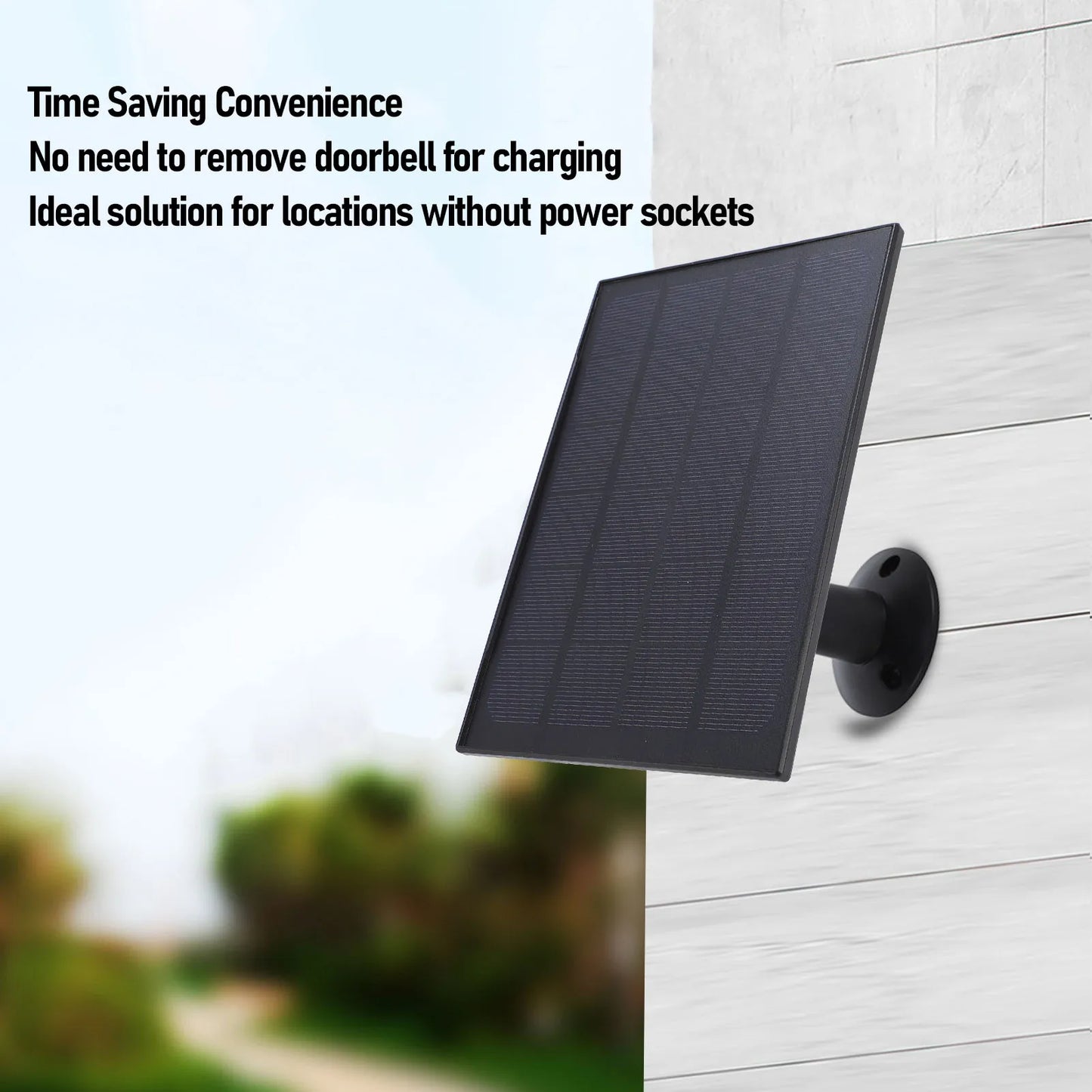 8W IP66 Waterproof Solar Panel for Bird Feeder Camera Doorbell 360° Adjustable Mount USB-C Outdoor Rechargeable Battery Cameras