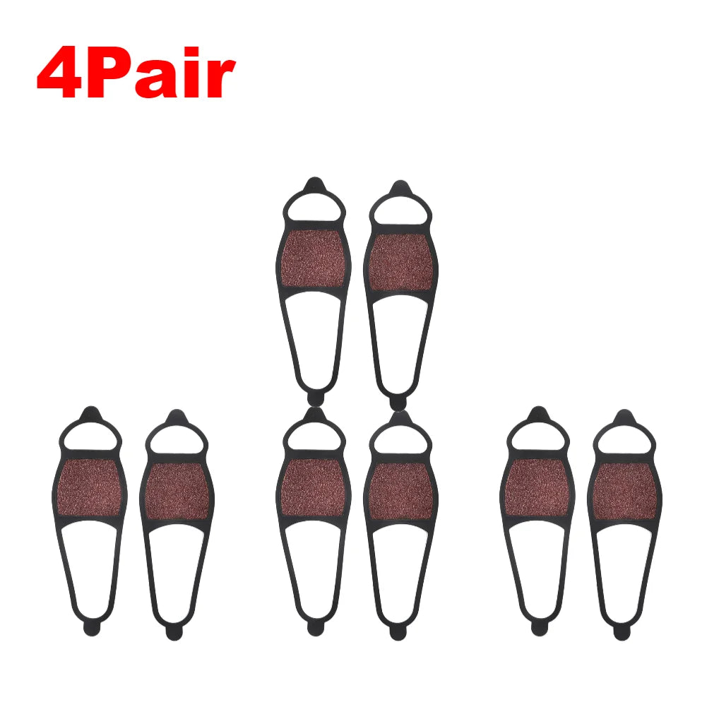 1-10Pair Coarse Sand Crampons Non-Slip Double-Sided Ice Cleats Traction Grip for Shoe Boots Hiking Ice Fishing Mountain Climbing
