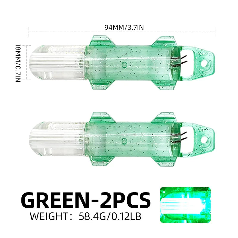 ShareShark 2pcs Fiber Optic Fishing Lure Light Underwater LED light for Attracting Fish Fishing Gear Accessories