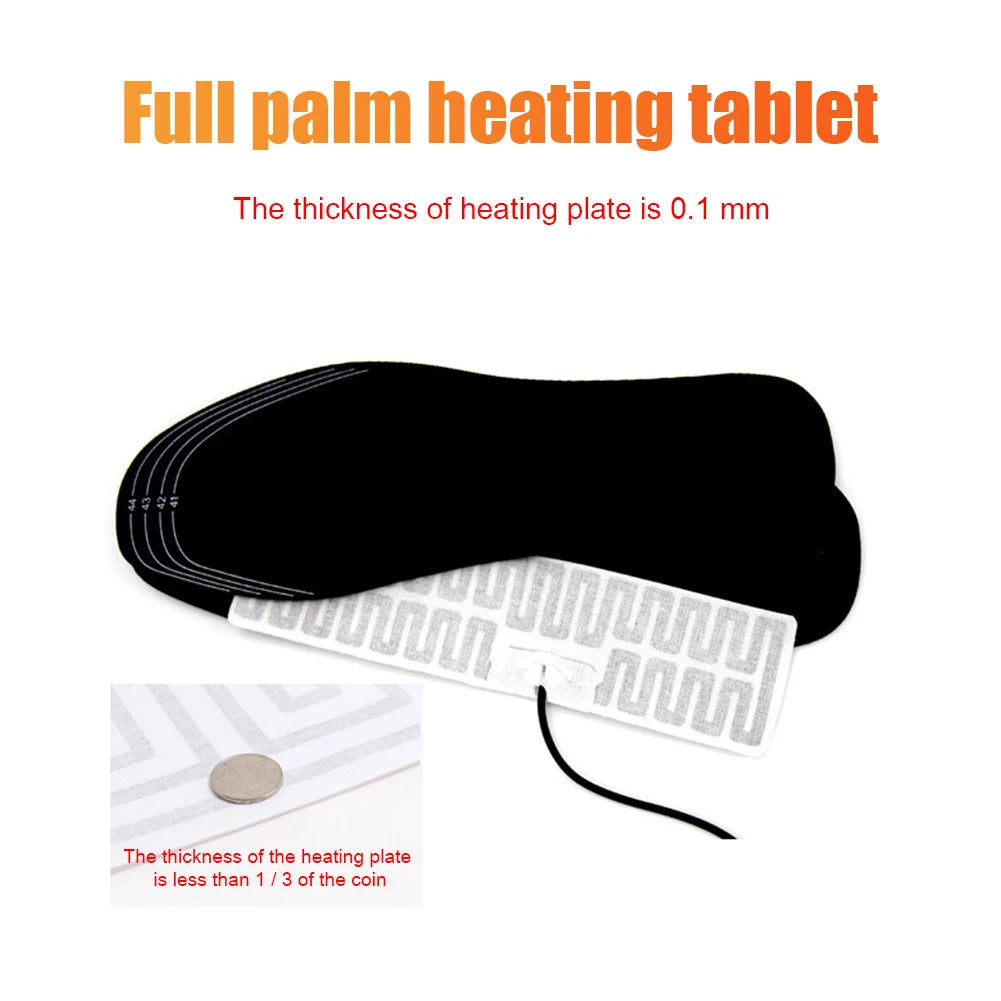 USB Electric Heated Insoles Comfortable Keeping Warm Washable Outdoor Sports Thermal Shoe Pads Mat Shoe Accessories