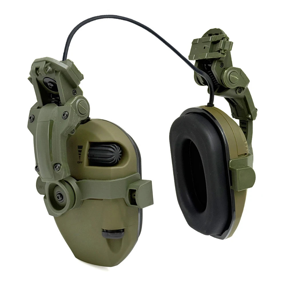 Tactical Headset for Helmet with ARC Rail Helmet Mount Adapters - Noise Canceling Headphones for Shooting & Hunting Earmuffs