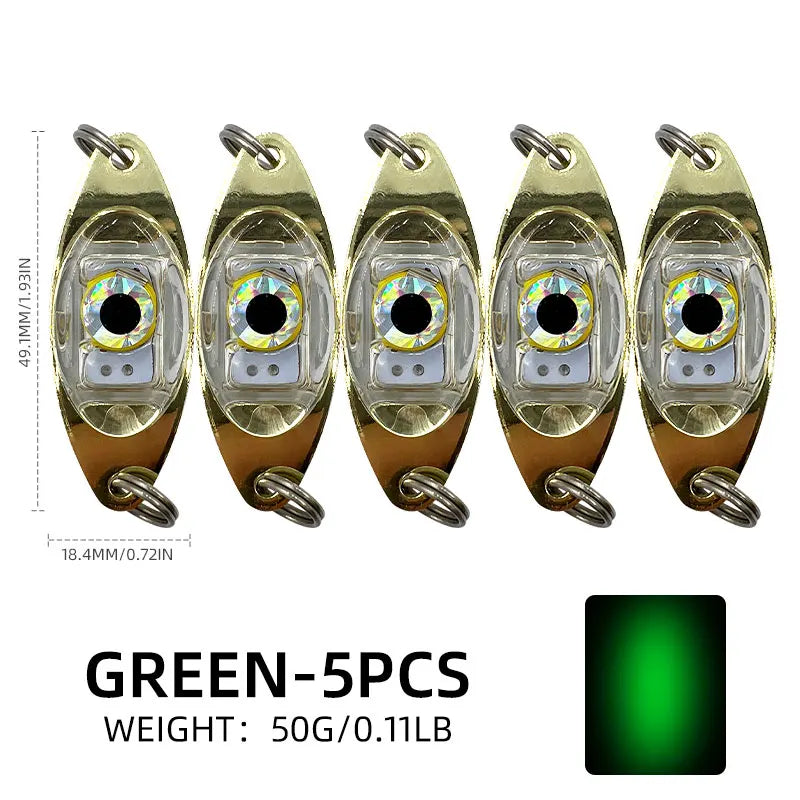 ShareShark 5pcs/bag LED Lure Light Glowing Fishing Bait Attracting Fish Flashlight Underwater Night Fishing Lure Tool