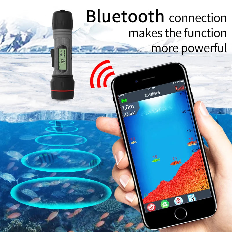 Erchang F12B Wireless Fish Finder Rechargable Echo Sounder 90M Depth Portable Waterproof Sonar For Winter Ice Fishing