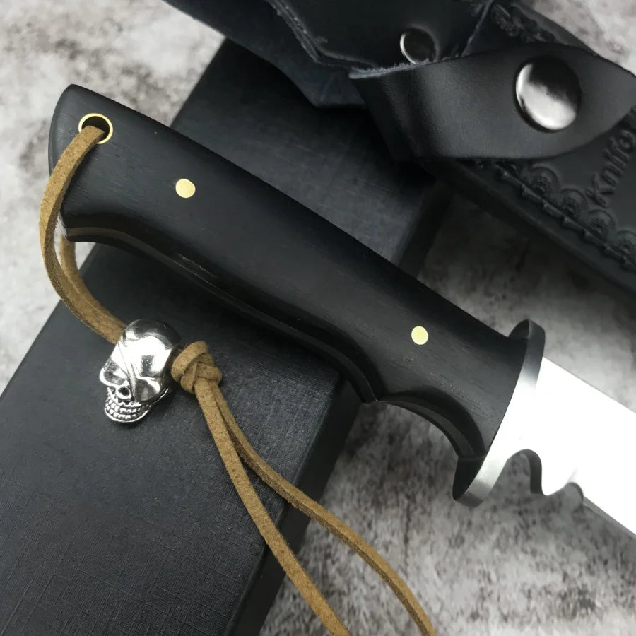 High-hardness Straight Knife Treated with Durable 7CR13MOV Steel Essential Tool Outdoor Camping Hiking Adventure Survival Knife