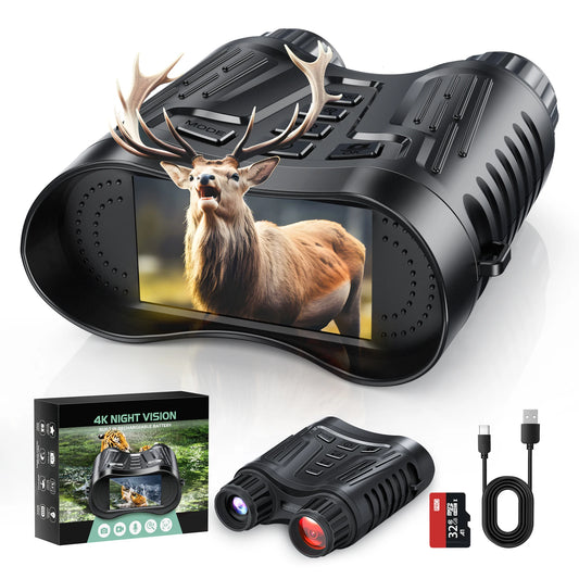 Night Vision Binoculars Goggles 8X Digital Zoom 1000ft HD 1080P with IR Illuminator & Video Recording 4K for Hunting/Camping