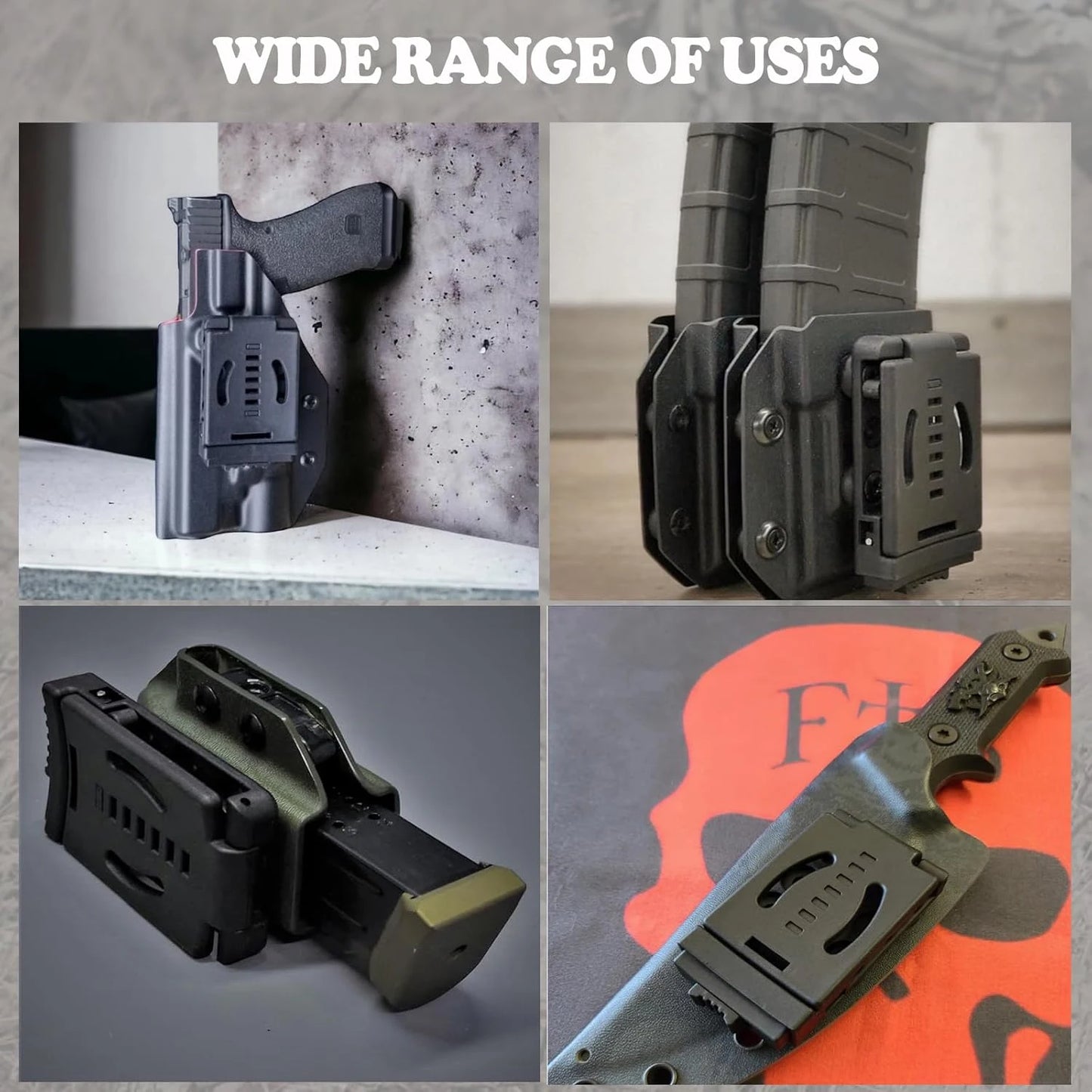 Tactical Knife Clip Holster - Universal Belt Sheath Compatible with EDC, Outdoor Camping & Utility Tools
