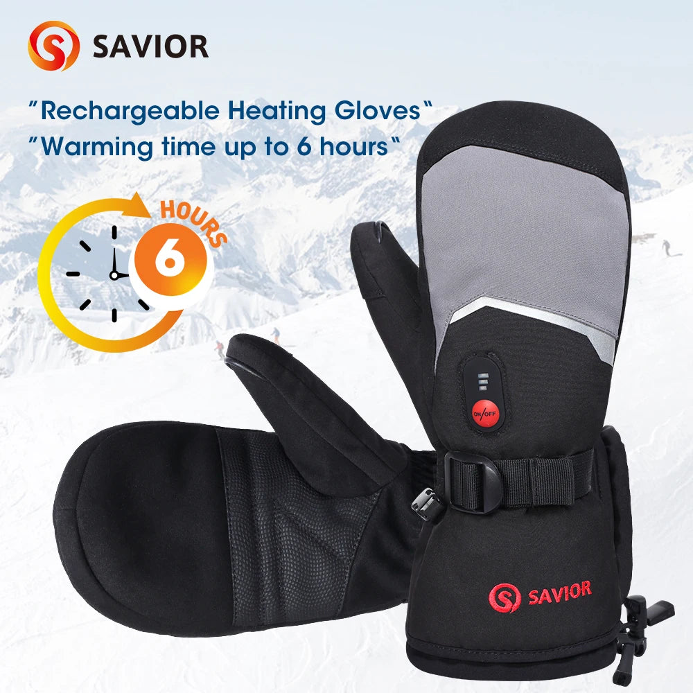 Motorcycle Heated Gloves Battery Powered Electric Heated Gloves Touch Screen Waterproof Thermal Heating Gloves for Outdoor Sport