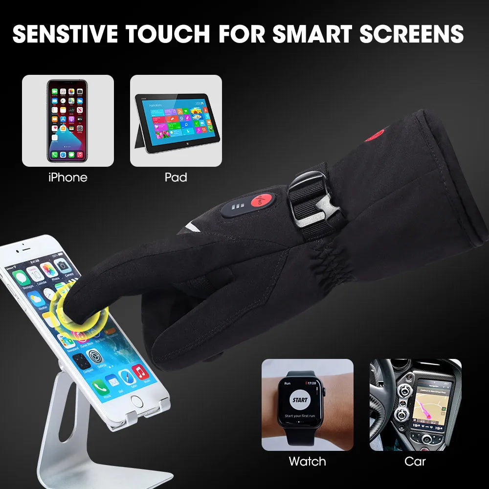 SAVIOR heated Gloves 7.4V Electric Rechargeable  heated Gloves Waterproof Skiing Cycling Hiking Winter Warm Gloves heated