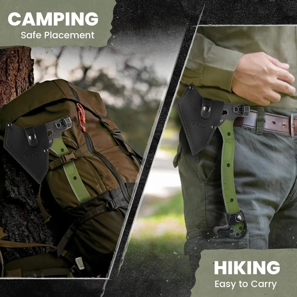 Axe with G10 Handle Camping Survival Hatchet, Multifunctional Hiking Outdoor Heavy Duty Full Tang Tomahawk Tools with H