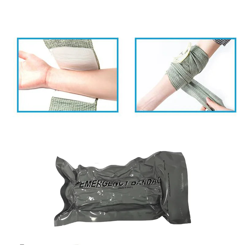 Emergency First Aid Kit Israeli Pressure Bandage 4"/6" for Outdoor Camping Hiking - Wound Care Survival Safety Gear
