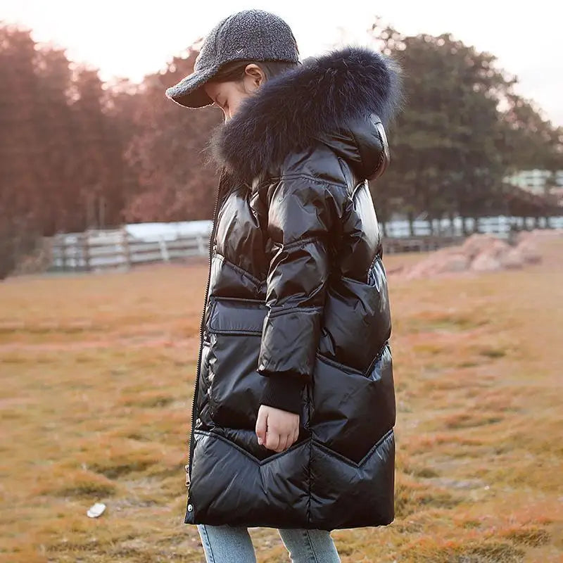 Winter Jacket for Girls Coat Teen Kids Parka Snowsuit Fashion Bright Waterproof Outerwear Children's Clothing 6 8 10 12 14 Years