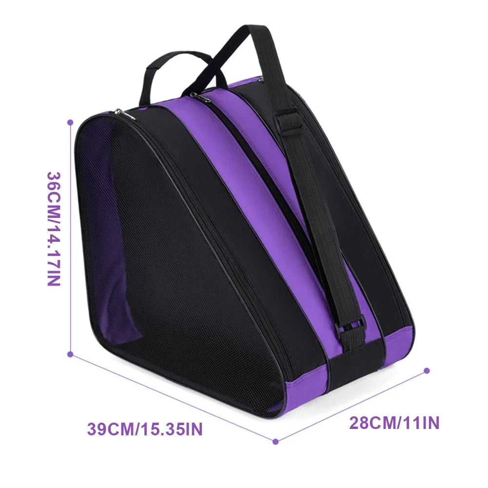 Portable Roller Skates Bag Ice Skating Bag Large Capacity Breathable Kids Inline Skates Bag Skates Storage Bag Skating Shoes Bag