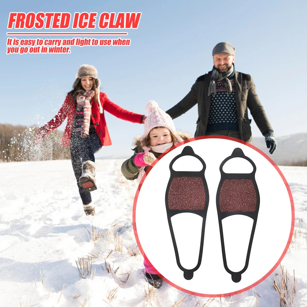 1-10Pair Coarse Sand Crampons Non-Slip Double-Sided Ice Cleats Traction Grip for Shoe Boots Hiking Ice Fishing Mountain Climbing