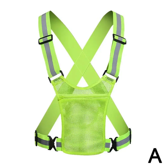Reflective safety vest Lightweight adjustable elastic vest jacket High-visibility reflective strips，Used for traffic control、Run