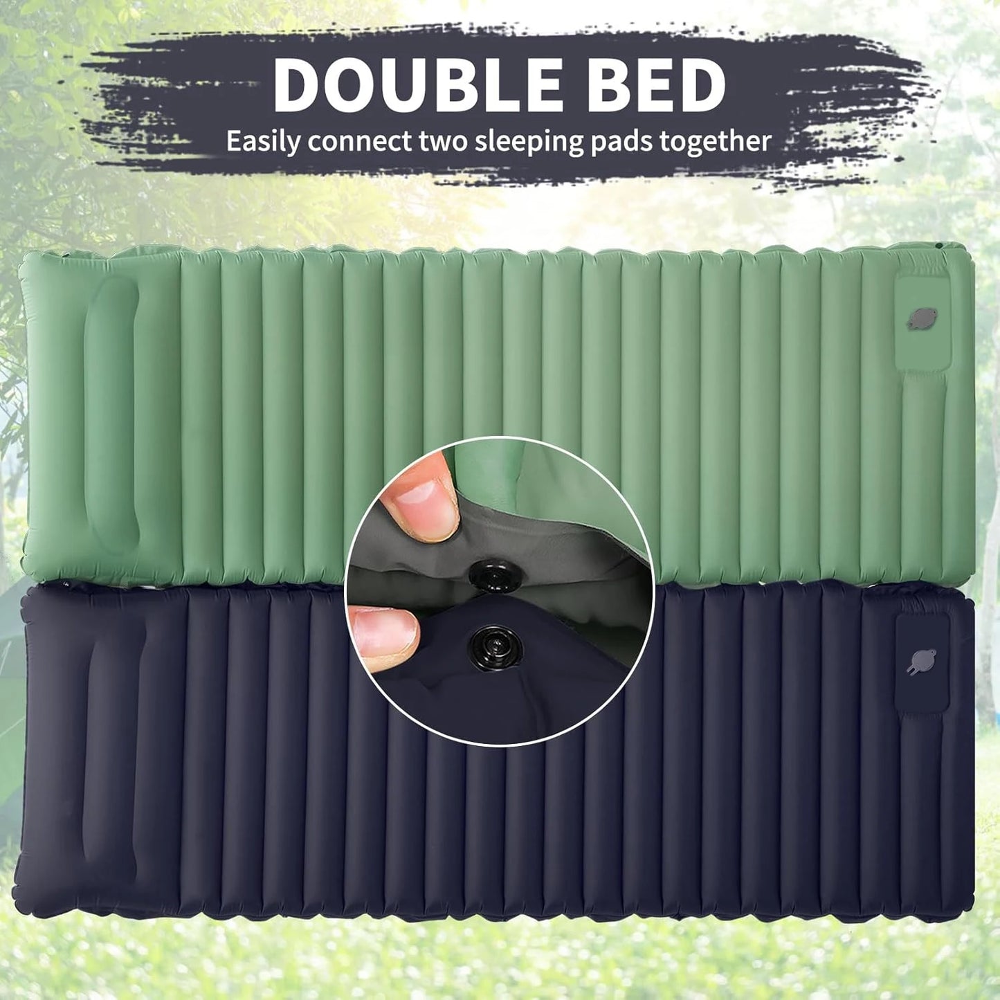 Extra Thick 4 Inch Camping Sleeping Pad Outdoor Camping Self-Inflating Mats Spliceable Hiking Fishing Sleeping Pad