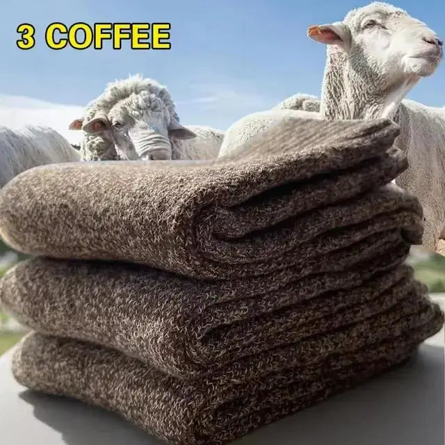 3 Pairs Winter Warm Thick Towel bottom Man Socks Wool Male Socks Slipper Socks Merino Wool Socks Against Cold Snow Socks 39-44*+