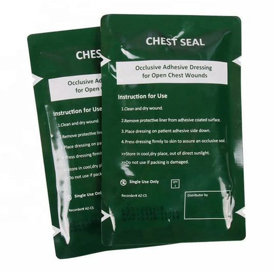 Vented Chest Seal Trauma Kits Emergency Medical Occlusive Chest Seal Dressing First Aid Chest Trauma Care Rescue Bandage