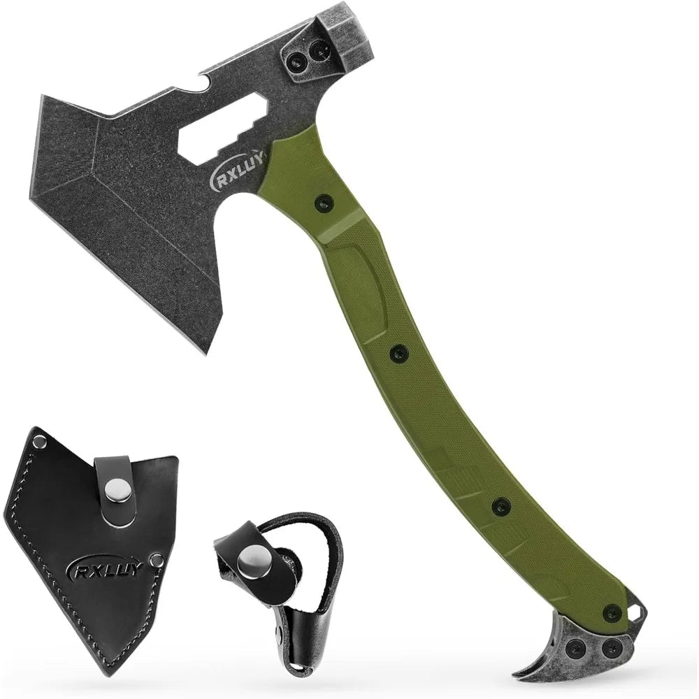 Axe with G10 Handle Camping Survival Hatchet, Multifunctional Hiking Outdoor Heavy Duty Full Tang Tomahawk Tools with H