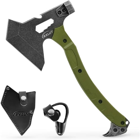 Axe with G10 Handle Camping Survival Hatchet, Multifunctional Hiking Outdoor Heavy Duty Full Tang Tomahawk Tools with H