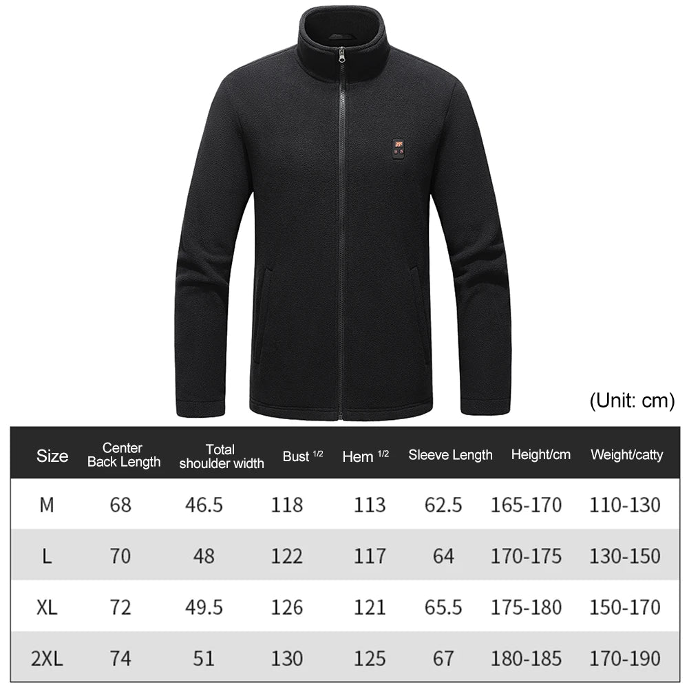 9 Heated Area Heated Jacket USB Charging Heated Insulated Jackets 3 Gear Temperature Heating Jackets Coat for Outdoor Activities
