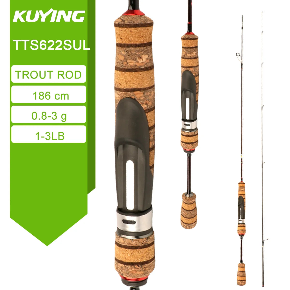KUYING TETON L UL SUL 5'2" 6' 6'3" 6'4"6'2" 6'6" Fishing Rod Lure Cane Spinning Casting FUJI Carbon 1-4g 0.8-3g 2-10g M-Fast bfs