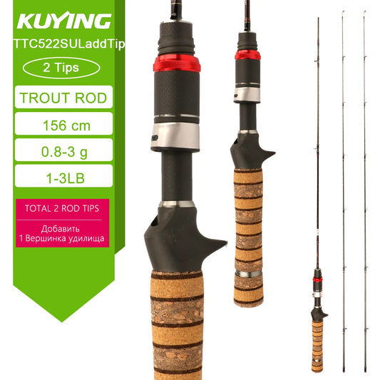 KUYING TETON L UL SUL 5'2" 6' 6'3" 6'4"6'2" 6'6" Fishing Rod Lure Cane Spinning Casting FUJI Carbon 1-4g 0.8-3g 2-10g M-Fast bfs