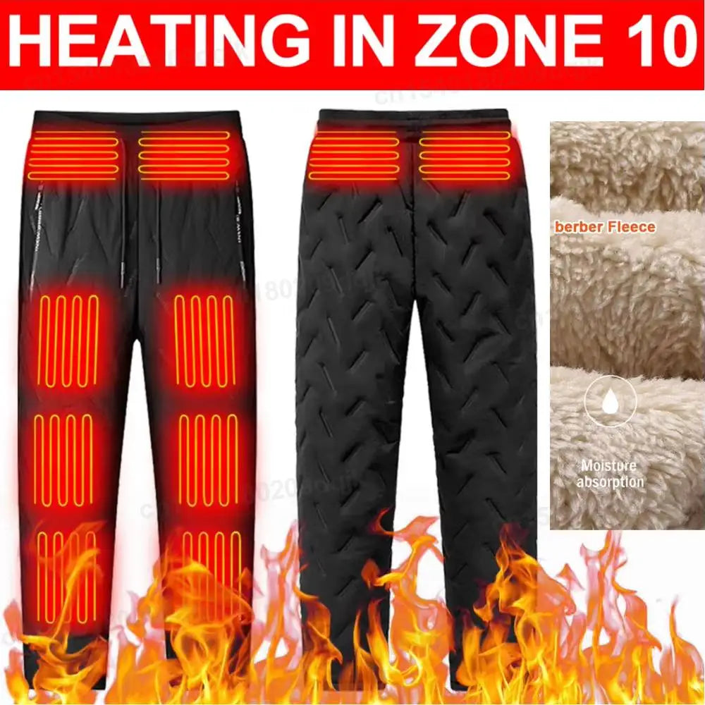 Unisex Heated Hiking Pants 10 Heating Zones Electric Thermal Trousers 3 Temperature Modes Waterproof Winter Outdoor Must Have