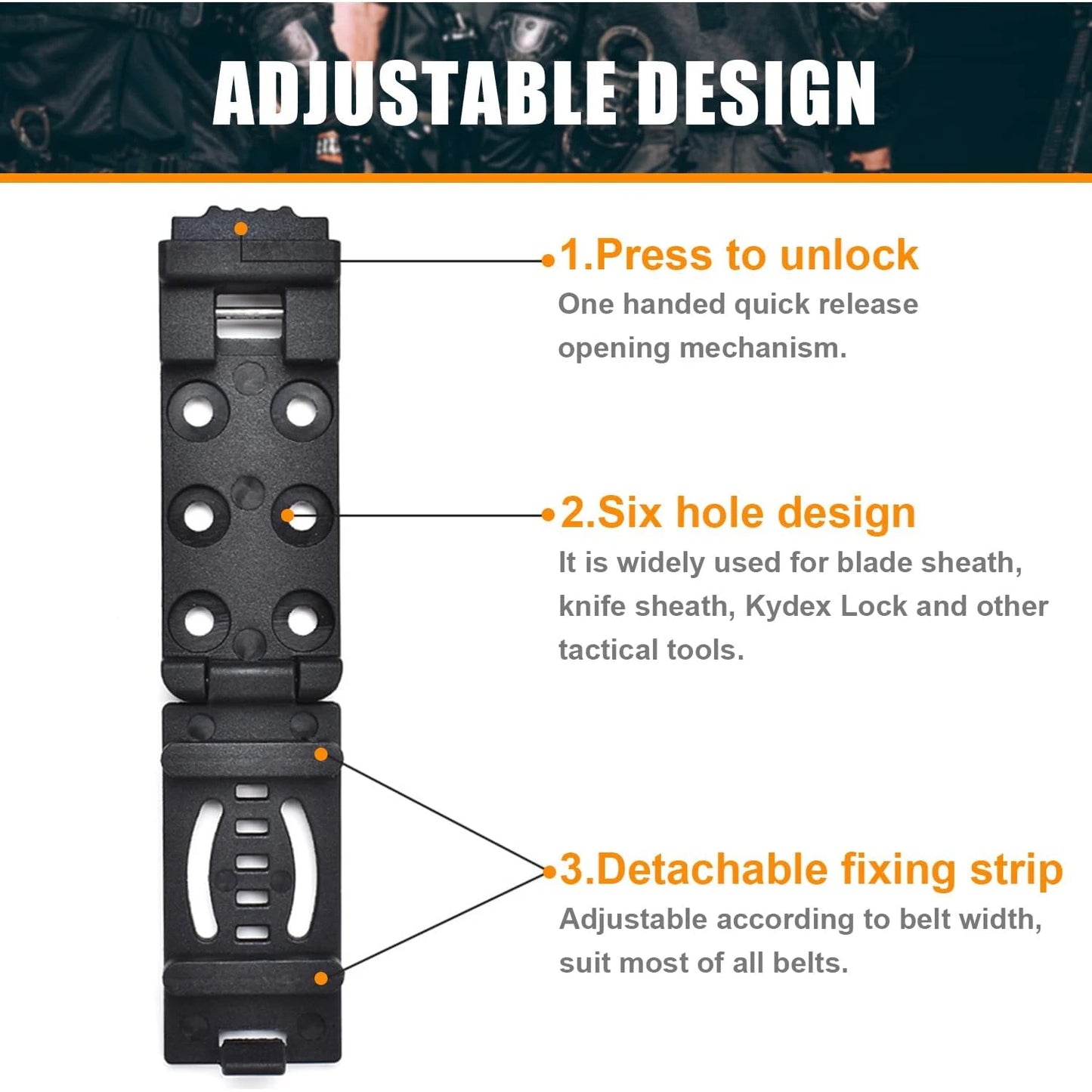 Tactical Knife Clip Holster - Universal Belt Sheath Compatible with EDC, Outdoor Camping & Utility Tools