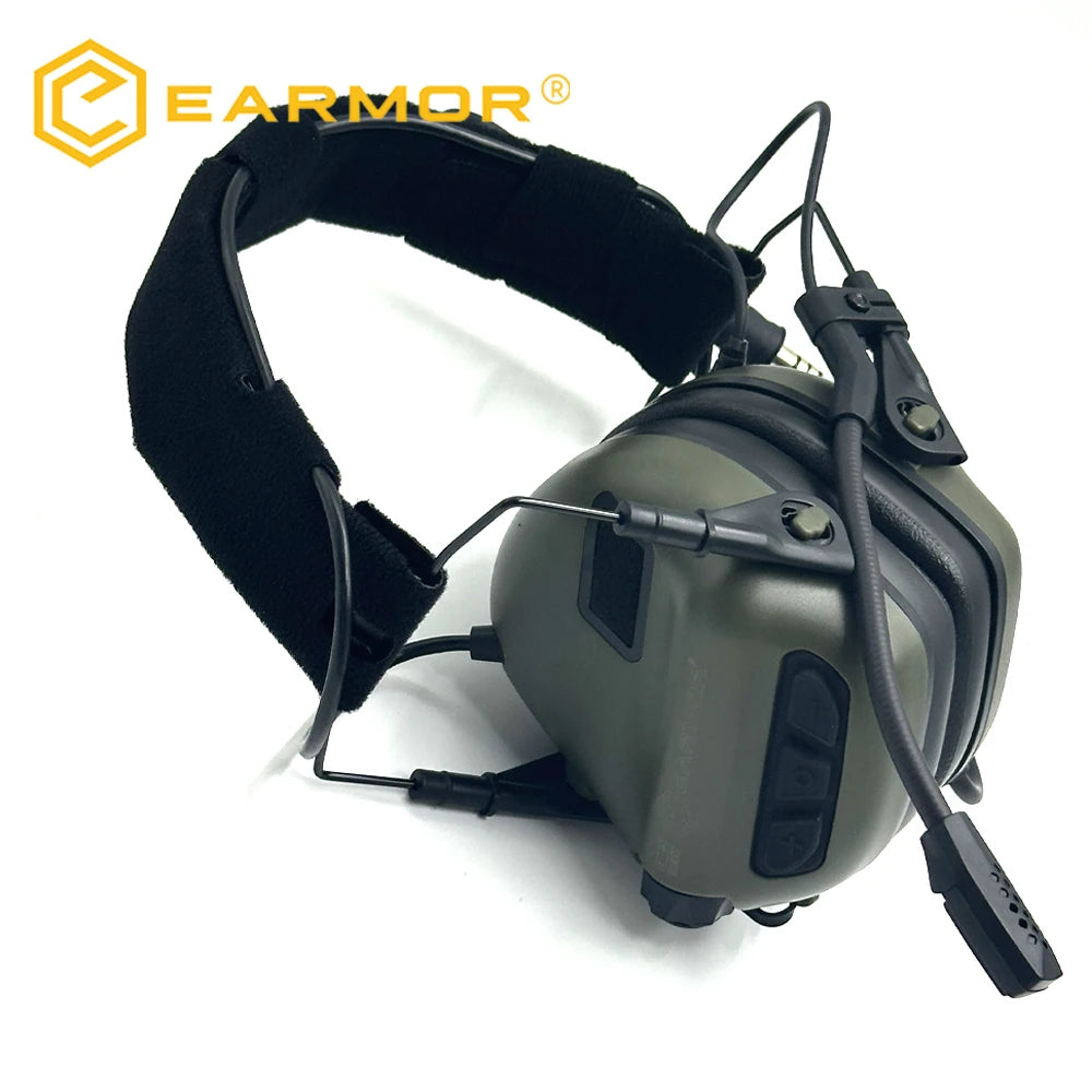 EARMOR Tactical Headset M32 Active Shooting Earmuffs Helmet Headset with Helmet Rail Adapter DIY Helmet Mount Headset