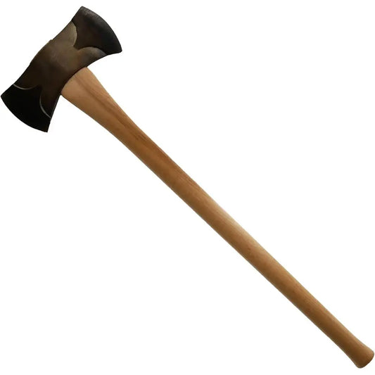 Michigan Pattern Double Bit Axe - 3.5 lbs Splitting Axe with 36 Straight Wooden Handle & Phantom Bevels - SU35-2MC