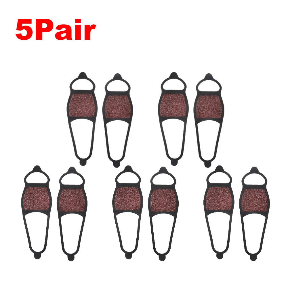 1-10Pair Coarse Sand Crampons Non-Slip Double-Sided Ice Cleats Traction Grip for Shoe Boots Hiking Ice Fishing Mountain Climbing