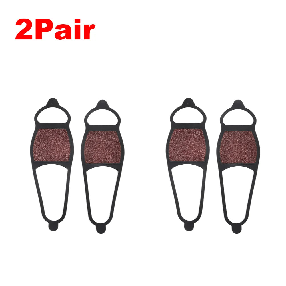 1-10Pair Coarse Sand Crampons Non-Slip Double-Sided Ice Cleats Traction Grip for Shoe Boots Hiking Ice Fishing Mountain Climbing