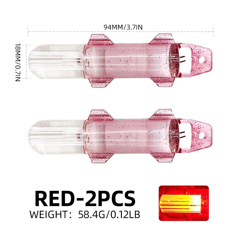 ShareShark 2pcs Fiber Optic Fishing Lure Light Underwater LED light for Attracting Fish Fishing Gear Accessories