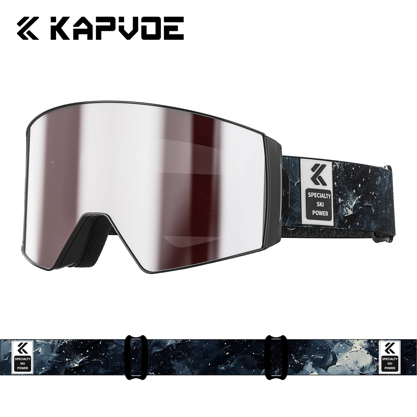 KAPVOE New Outdoor Photochromic Ski Goggles Winter Snow Sports for Unisex Snow Glasses UV400 Anti-fog Magnetic Snowboard Glasses