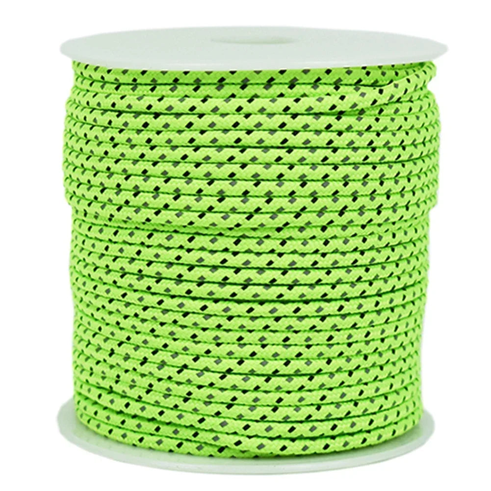 50M Reflective Paracord 2.5mm Parachute Cord Outdoor Camping survival Rope Durable Umbrella Tent Lanyard Strap Clothesline Rope