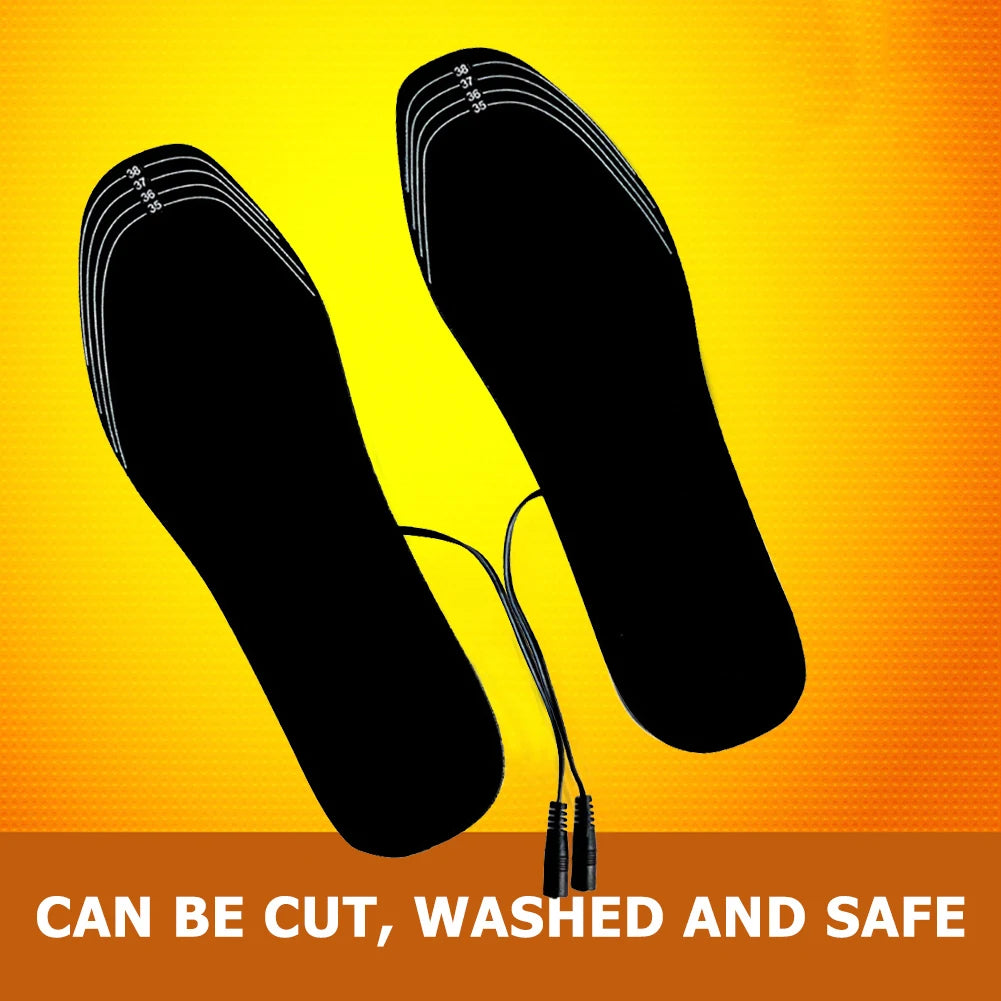 USB Electric Heated Insoles Comfortable Keeping Warm Washable Outdoor Sports Thermal Shoe Pads Mat Shoe Accessories