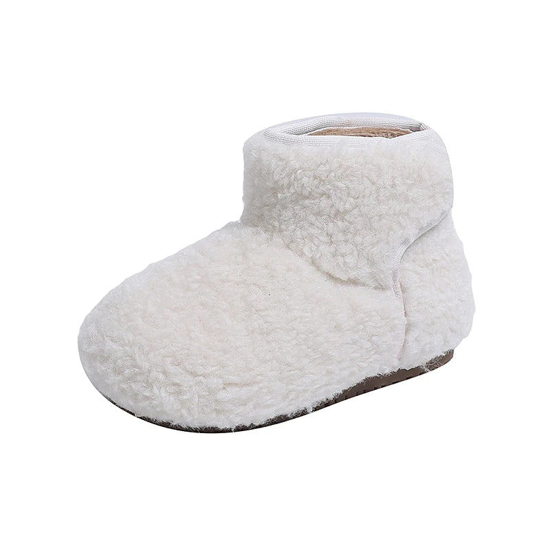 New Children's Winter Boots for Girl Warm Simple Furry Hairy Toddlers Fashion Plush Boots Short Outdoor Kids Ankle Boots Soft